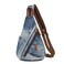 KL928 Canvas Sling Bag Small Crossbody Backpack Shoulder Casual Daypack Rucksack for Men WomenBluewhite Washed