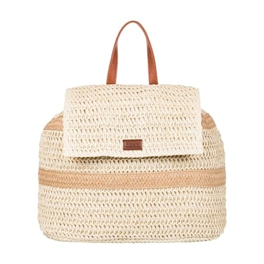 Roxy Spotless Sunnies Backpack Straw Beach Vacation Travel EcoFriendly Lightweight Natural