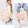 Cohawk Bow Backpack for Women Coquette Aesthetic Nylon Rucksack Cute Kawaii Backpack 3Pcs Set With Bow Pattern