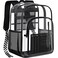 PAMANO Clear Backpack Transparent Heavy Duty Bookbag See Through Bag for College Work Travel Security Black XL