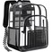 PAMANO Clear Backpack Transparent Heavy Duty Bookbag See Through Bag for College Work Travel Security Black XL