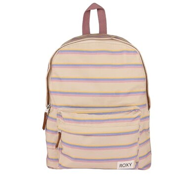 Roxy Womens Sugar Baby Backpack Travel Vacation Work Everyday Carry 16L Capacity Banana Stripe