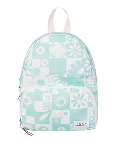 Roxy Womens Always Core Backpack Travel Everyday Carry Beach Polyester 8L Capacity Beach Glass Beach Bum Check