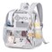MUSEVOS Clear Backpack for Stadium Events Approved 12612 Thick TPU Mini Clear Bag with Front Pocket for Concert Sport Events Work Travel Grey