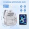 MUSEVOS Clear Backpack for Stadium Events Approved 12612 Thick TPU Mini Clear Bag with Front Pocket for Concert Sport Events Work Travel Grey