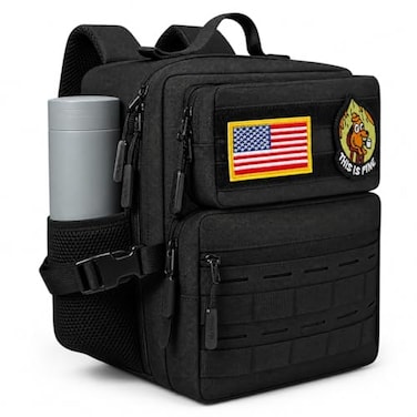 flipfit 9L Mini Tactical Backpack Small Military Gym Bag for Men Women Molle Daypack Camping Backpack with Patch Black