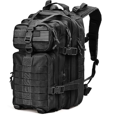 Tru Salute 45L Military Black Tactical Backpack Large Army 3 Day Pack Molle Bug out Bag Rucksack Backpack Military Black