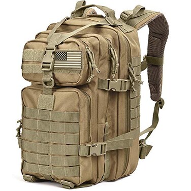 Tru Salute 45L Military Tactical Backpack Large Army 3 Day Assault Pack Molle Bug out Bag Rucksack Tan