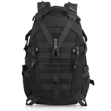 aiGear Tactical Backpack for Men 25L Military Backpack 3Day Bug Out Bag for Camping Hiking Hunting with Molle System Army Daypack 25L Black