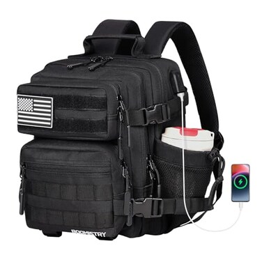 Boomistry 15L Mini Tactical Backpack Small Tactical Backpack for Men and Women Military Backpack for Gym Hiking Daily Black15L