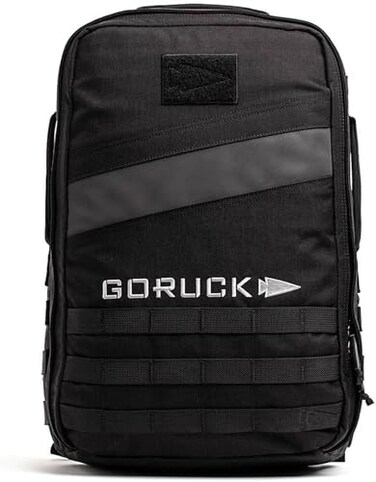 GORUCK Rucker 40 20L Black with White Embroidery Purpose Built Rucking Backpack Military Weight Training Rucksack wRuck Plate Pocket and Extra Padded Straps