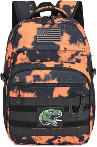 SunForMorning Kids Tactical Backpack Army Molle Bookbag Military Boys Backpack for School Outdoor Camping Includes 2 Patches1Carabiner Mars CM