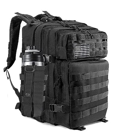 CtopxCone 45L Military Tactical Backpacks For Men Camping Hiking Trekking Daypack With Removable Water Bottle Pouch Bug Out Bag Lage MOLLE 3 Day Assault Pack Balck Army Pack