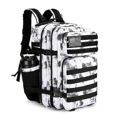 Lovelinks21 45L Tactical Assault Backpack 3 day assault pack with Molle Waterproof backpack Rucksack for Tactical Backpacks BlackWhite Camo
