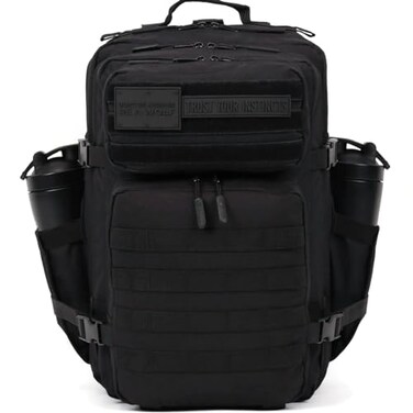 WOLFpak 45L Tactical Gym Backpack Nightshade Edition Durable 1000D Waterproof Oxford Material with MOLLE Webbing Laptop Pocket Dual Cup Holders Durable FitnessTravelMilitary Daypack