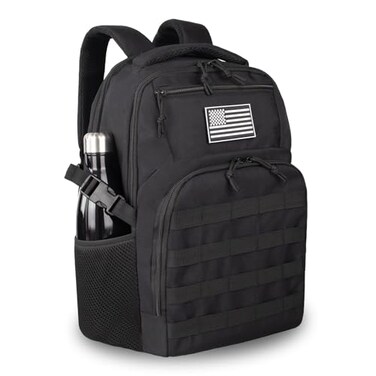 TBNBO Military Tactical Backpack for Travel HikingBlack Backpack for Men with Bottle Holder 30L Small Laptop Backpack for Work Mens Assault Bag Back Pack
