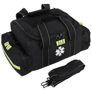 Lightning X Products Large EMT Medic First Responder EMS Tactical Trauma Bag With Dividers Stealth Black