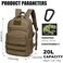 SunForMorning Kids Tactical Backpack Army Molle Bookbag Military Boys Backpack for School Outdoor Camping Includes 2 Patches 1 Carabiner Brown