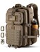 Hannibal Tactical 45L MOLLE Assault Backpack Tactical Backpack Military Army Camping Rucksack with Bottle Holder 3Day Pack Trip wUSA Flag Patch DRings Khaki