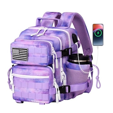 Boomistry 15L Mini Tactical Backpack Small Tactical Backpack for Women Military Backpack for Gym Hiking Daily Purple Nebula15L