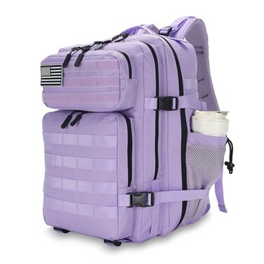 Lovelinks21 25L Tactical Backpack for Men and Women Military Backpack Small Assault Pack Molle Backpack Bug Out Bag Travel Rucksack Daypack Light Purple