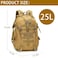 aiGear Tactical Backpack for Men 25L Military Backpack 3Day Bug Out Bag for Camping Hiking Hunting with Molle System Army Daypack 25L Khaki