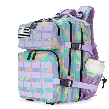 Lovelinks21 25L Tactical Military Backpack Small Travel Backpack for Men and Women Assault Pack Bug Out Bag Molle Daypack Gym Backpack with Bottle Holder Color Camo