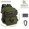 Aocmpxs Mini Tactical Backpack 9L Small Gym Backpacks for Men Women Molle Military Pack with US Flag Patch and Carabiner Green