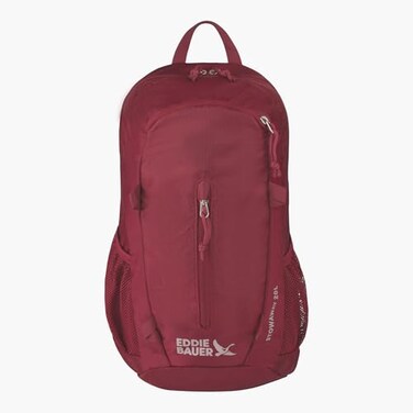 Eddie Bauer Stowaway Packable Backpack Travel Outdoor Lightweight Foldable Durable Ripstop Polyester 20L Black Cherry