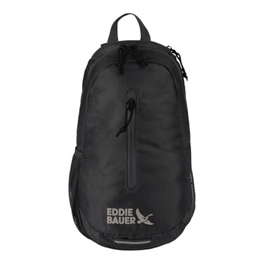Eddie Bauer Stowaway Packable Sling Bag Foldable Travel Outdoor Lightweight Compact Everyday Carry Ripstop Nylon 10L Dark Smoke