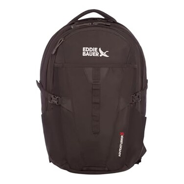 Eddie Bauer Adventurer Backpack with Organization Compartments and HydrationLaptop Compatible Sleeve Adventurer Black 30L