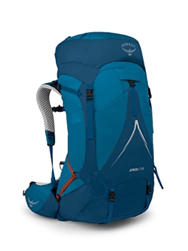 Osprey Atmos AG LT 65L Mens Backpacking Backpack Night ShiftScoria Blue LXL