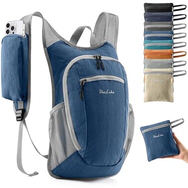 Uselike 10L Small Hiking Backpack Travel Daypack Lightweight Packable Back Pack for Women MenNavy Blue