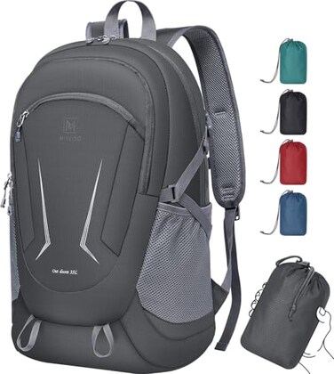 MIYCOO Backpack Ultra Lightweight Packable Backpack for Travel Camping Hiking Back Pack Waterproof Foldable Daypack for Men Women Grey