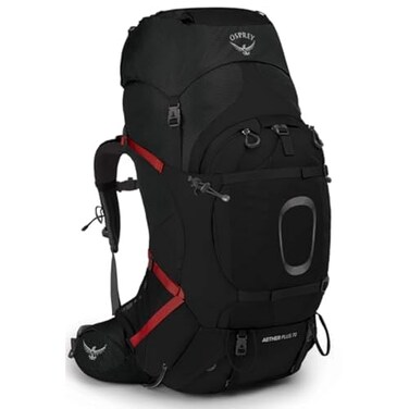 Osprey Aether Plus 70L Mens Backpacking Backpack Black SM