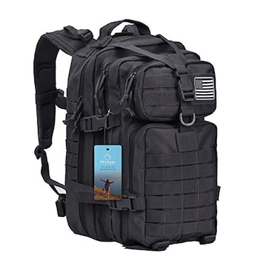 Prospo 40L Military Tactical Shoulder Backpack Assault Survival Molle Bag Pack Fishing Backpack for Tackle Storage Black