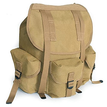ANQIAO WW2 WWII US Military M14 Haversack Field Bag Backpack Canvas Khaki