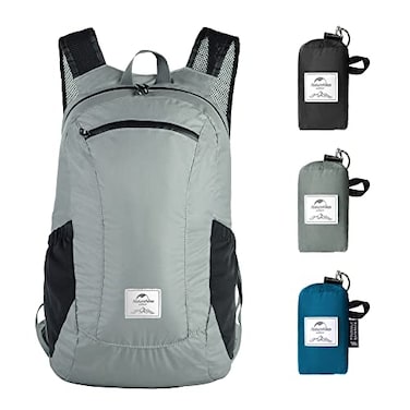 Naturehike 18L Lightweight Hiking Backpack Waterproof Camping Packable Backpack Ultralight for Travel Airplane Small Hiking Daypack for Adults Grey