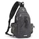 G4Free Canvas Sling Bag Crossbody Backpack with USB Charging Port RFID Blocking Hiking Daypack Chest Bag for Women MenDark Grey