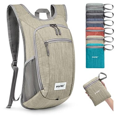 G4Free 1015L Small Rucksack Foldable Backpack Lightweight Packable Daypack Travel Outdoor Hiking Shoulder Bag Beige 15l Daypack Backpacks