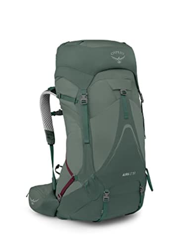 Osprey Aura AG LT 50L Womens Backpacking Backpack KoseretDarjeeling Spring Green WXSS