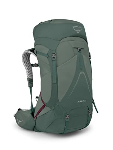 Osprey Aura AG LT 65L Womens Backpacking Backpack KoseretDarjeeling Spring Green WML