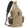 G4Free Canvas Sling Bag Crossbody Backpack with USB Charging Port RFID Blocking Hiking Daypack Chest Bag for Women MenLight Tan