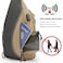 G4Free Canvas Sling Bag Crossbody Backpack with USB Charging Port RFID Blocking Hiking Daypack Chest Bag for Women MenLight Tan