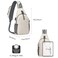 G4Free Sling Bag RFID Crossbody Sling Backpack with USB Charging Port Travel Hiking Daypack Shoulder Chest Bag for Women MenIvory