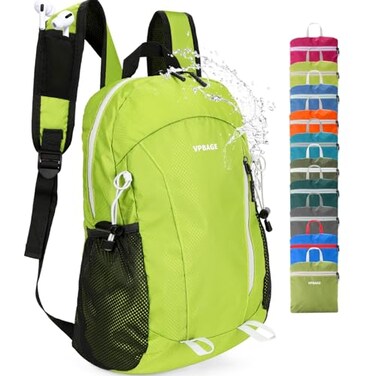 VPBAGE 15L Waterresistant Hiking Daypack Small Backpack Travel Outdoor Lightweight Day Pack with Tool Loops