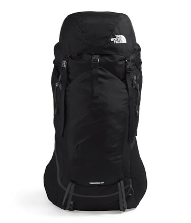 The North Face Terra 65 Backpack Unisex Hiking Pack CinchTop Opening with Zipper Pole Ice Axe Attachments TNF BlackAsphalt GreyNPF LargeXLarge
