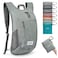 G4Free 1015L Small Rucksack Foldable Backpack Lightweight Packable Daypack Travel Outdoor Hiking Shoulder Bag Grey 20Liters