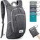 G4Free 1015L Small Rucksack Foldable Backpack Lightweight Packable Daypack Travel Outdoor Hiking Shoulder Bag Black 20Liters