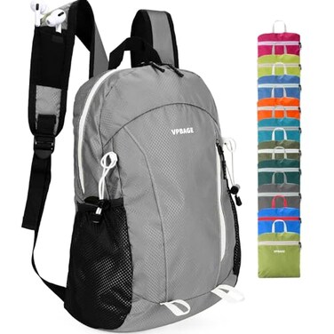 VPBAGE 15L Waterresistant Hiking Daypack Small Backpack Travel Outdoor Lightweight Day Pack with Tool Loops
